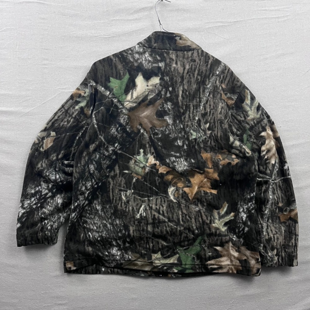 Game Winner Fleece Jacket Mens XL Brown Green Camo Full Zip Mock Neck Hunting - Picture 2 of 5
